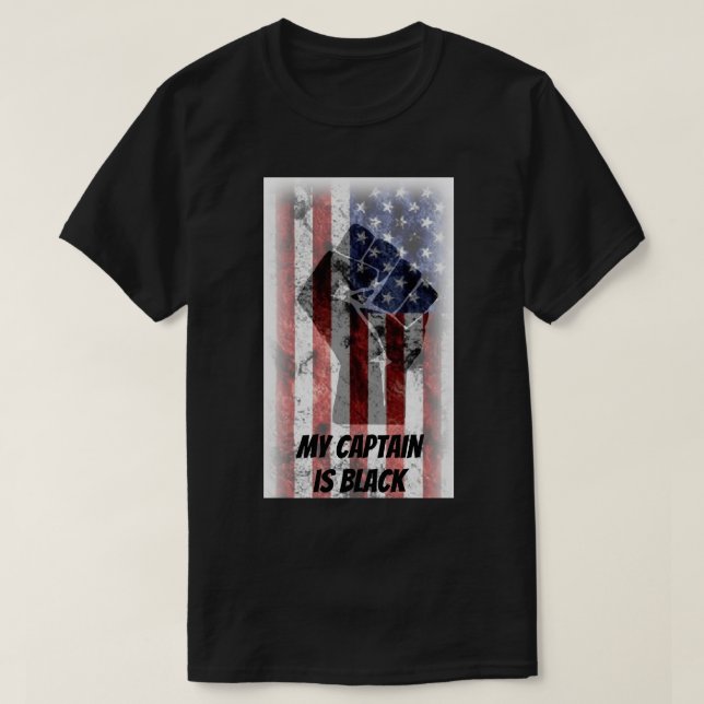 Mon capitaine est un T-shirt noir (Design devant)