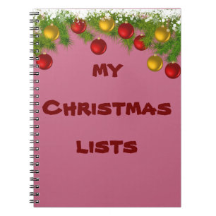 Mon carnet de notes de liste de Noël