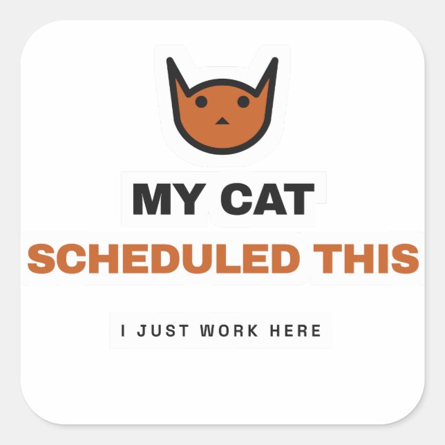 Mon chat a programmé cet autocollant de chat drôle (Devant)