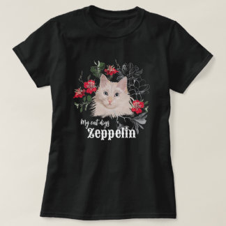 Mon chat creuse le t-shirt Zeppelin noir blanc