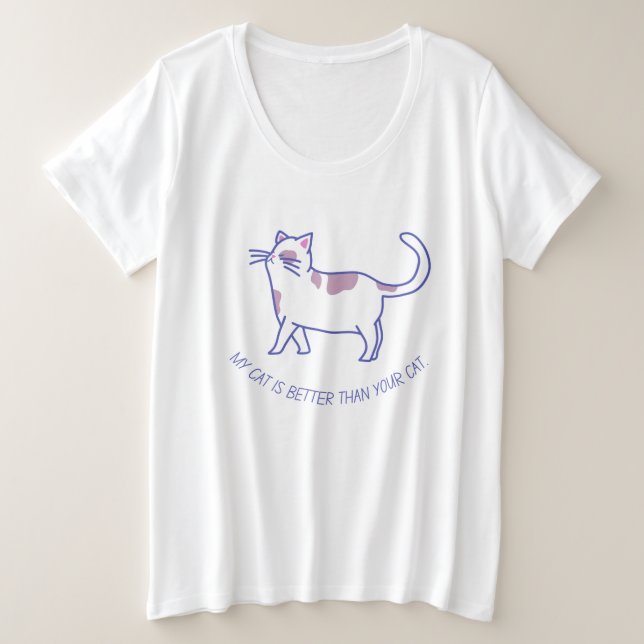 Mon chat est meilleur que votre chat T-Shirt drôle (Design devant)