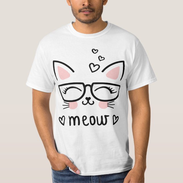 Mon chat est mignon T-shirt MEOW (Devant)