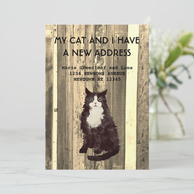 Mon chat et moi avons déménagé Faire-part (Debout devant)