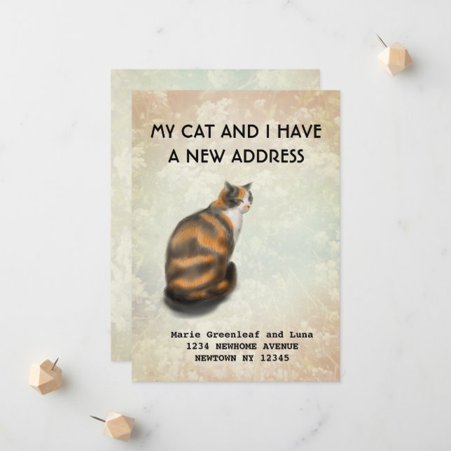Mon chat et moi avons déménagé Faire-part (Devant/Arrière en situation)