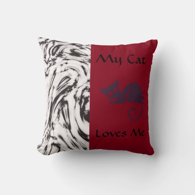 Mon chat m'aime Reversible Designer Coussin (Recto)