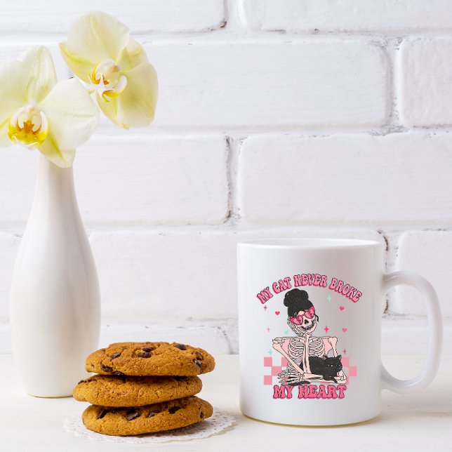 mon chat n'a jamais brisé mon coeur Café Mug (Créateur téléchargé)