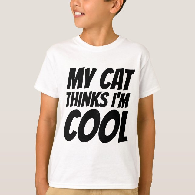 MON CHAT PENSE QUE JE SUIS COOL, T-shirts Garçons  (Devant)