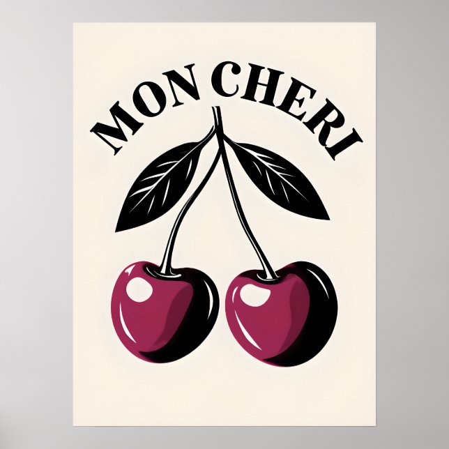 Mon Cheri Cherry Pop Art Poster (Devant)