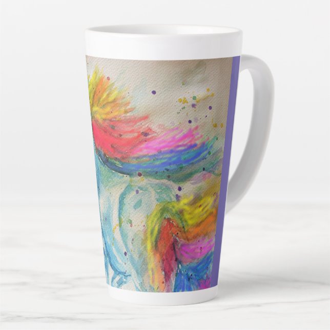 Mon Cheval Licorne Arc-en-Ciel Mug à Café Aquarell (Angle droit)