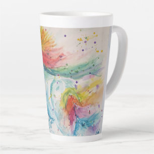 Mon Cheval Licorne Arc-en-Ciel Mug à Latte Aquarel