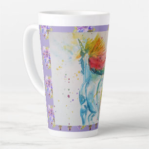 Mon Cheval Licorne Arc-en-Ciel Mug en Verre à Café