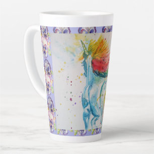 Mon Cheval Licorne Arc-en-Ciel Mug en Verre à Latt