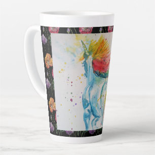 Mon Cheval Licorne Arc-en-Ciel Mug en Verre à Latt