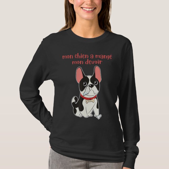 MON CHIEN A MANGE MON DEVOIR T-shirt drôle pour le (Devant)