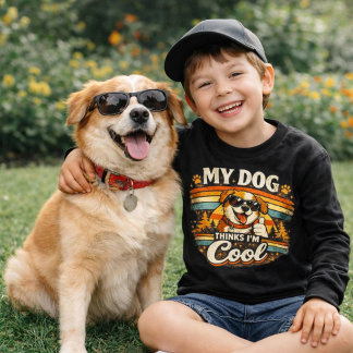 Mon chien pense que je suis cool Rétro Art Chien