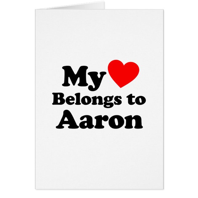 Mon coeur appartient à Aaron (Devant)