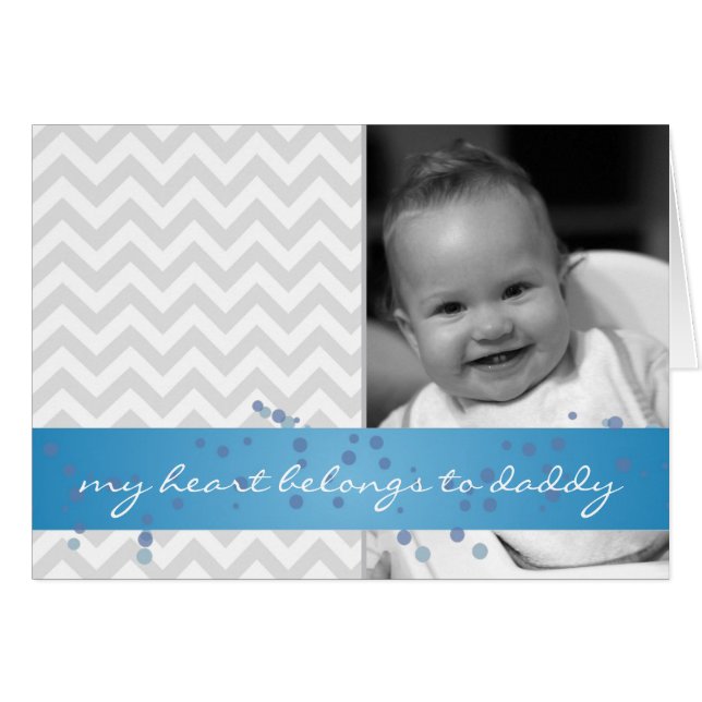 mon coeur appartient à daddy chevron avec ruban bl (Devant horizontal)