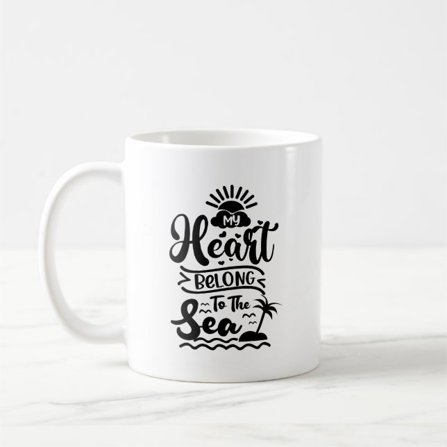 Mon Coeur Appartient À La Mug De Typographie De La (Gauche)