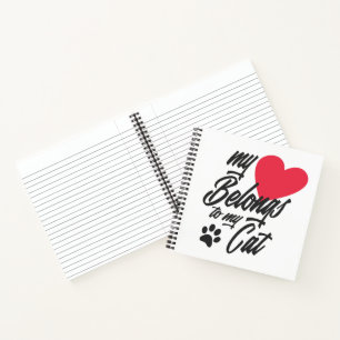 Mon coeur appartient à mon chat Valentine Carnet