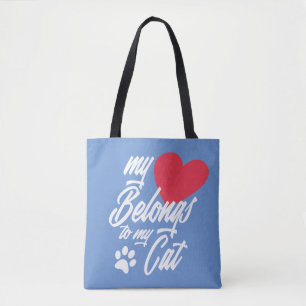 Mon coeur appartient à mon chat Valentine   Sac fo
