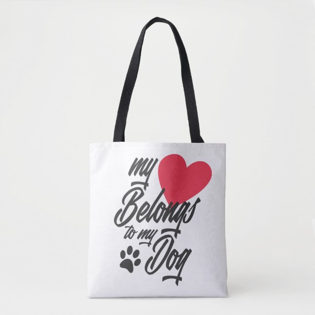 Mon coeur appartient à mon chien Valentine | Sac f (Devant)