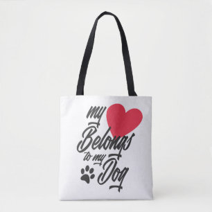 Mon coeur appartient à mon chien Valentine  Sac fo