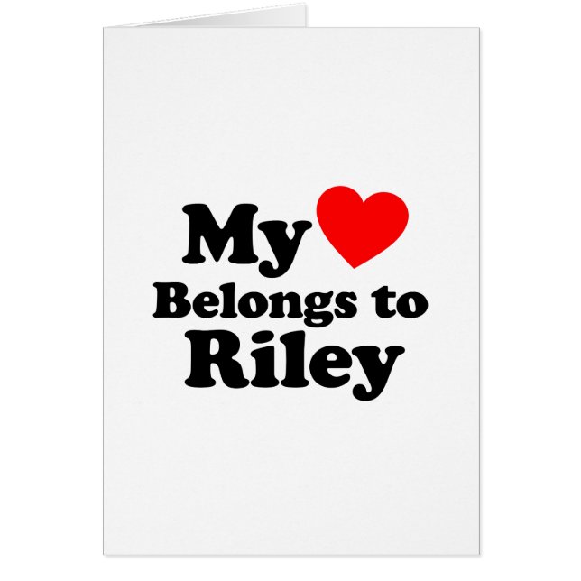 Mon coeur appartient à Riley (Devant)