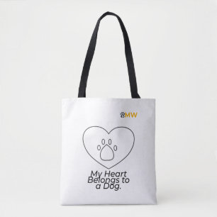 Mon cœur appartient à un tote bag pour chien – Amo