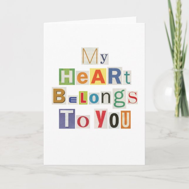 Mon coeur appartient à vous carte de voeux (Devant)