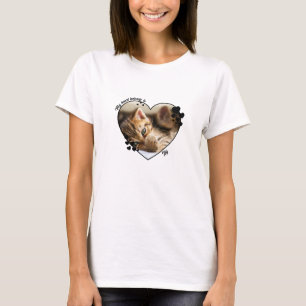 Mon coeur appartient au T-shirt chat customisé