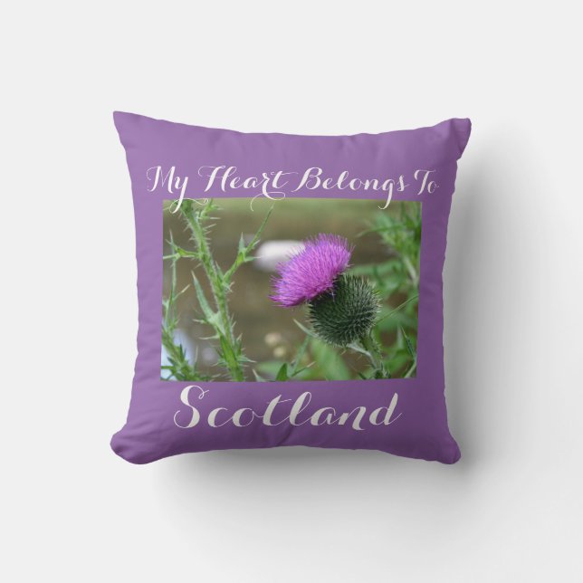 "Mon coeur appartient coussin de chardon en (Recto)