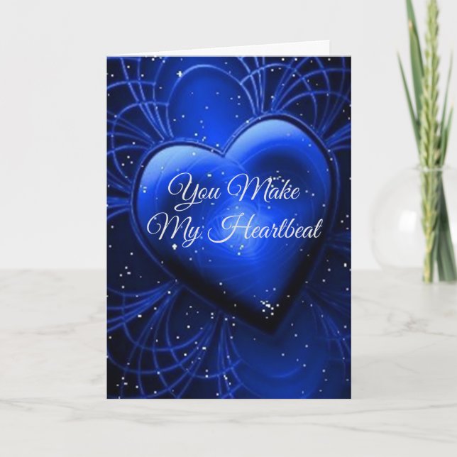 MON CŒUR BAT POUR VOUS !" CARTE D'AMOUR (Devant)