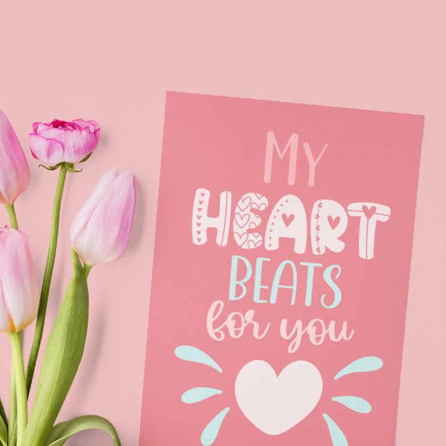 Mon coeur bat pour vous | Carte Saint Valentin (My Heart Beats for You | Valentine's Day card)
