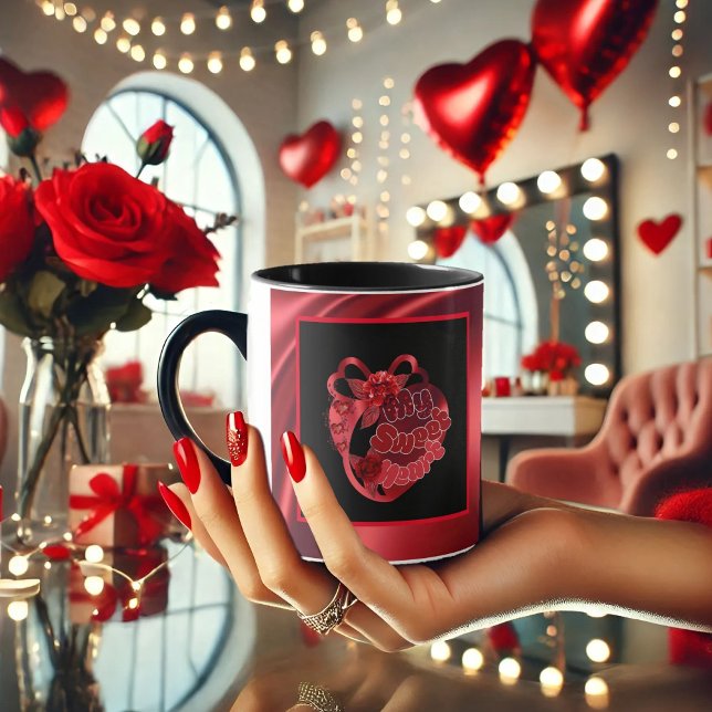 Mon coeur doux Rouge brillant Valentine café Mug (Créateur téléchargé)