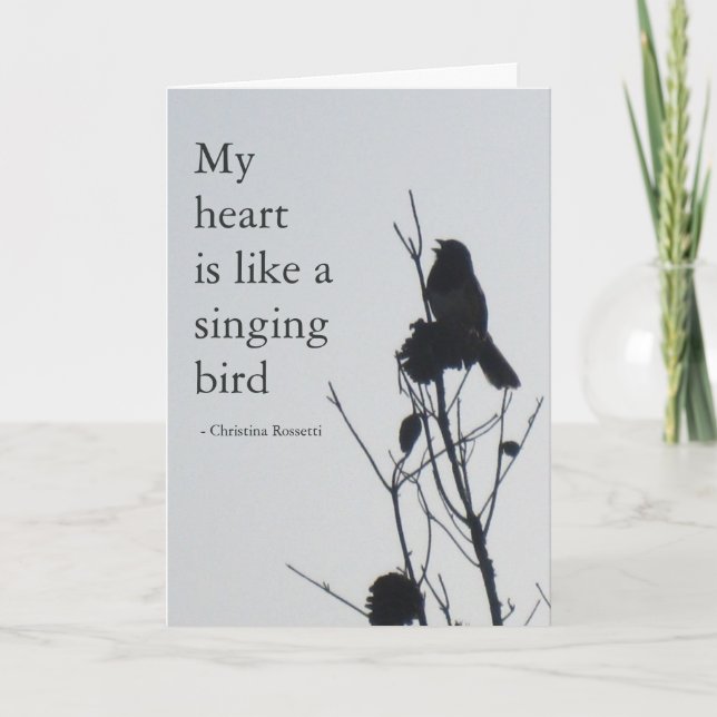 Mon coeur est comme une carte d'oiseau de chant (Devant)