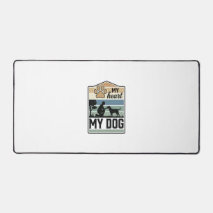 Mon cœur Mon Chien Gravure Vintage Design Amoureux