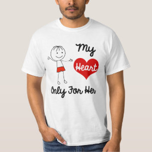 Mon coeur seulement pour lui le T-shirt des hommes