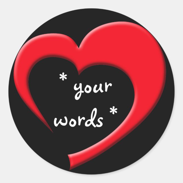 Mon coeur, votre autocollant de mots (rouge sur le (Devant)