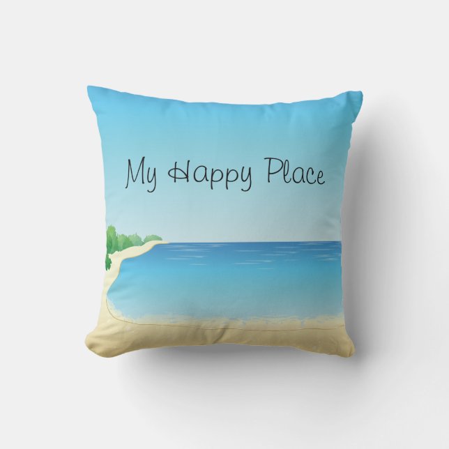 Mon coussin heureux de plage d'endroit (Recto)