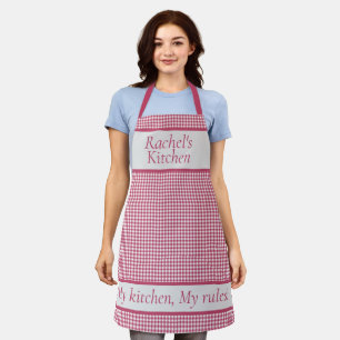 Mon Cuisine, Mes Règles Tablier Rouge Personnalisé