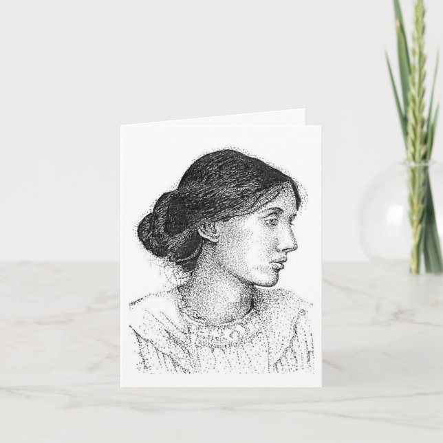 Mon dessin à l'encre de Virginia Woolf carte 2004  (Devant)