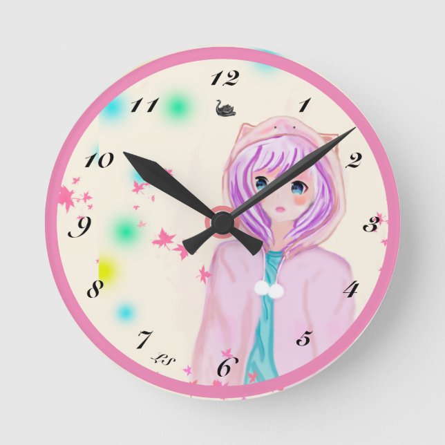 Mon dessin numérique enfants Horloge murale en acr (Recto)