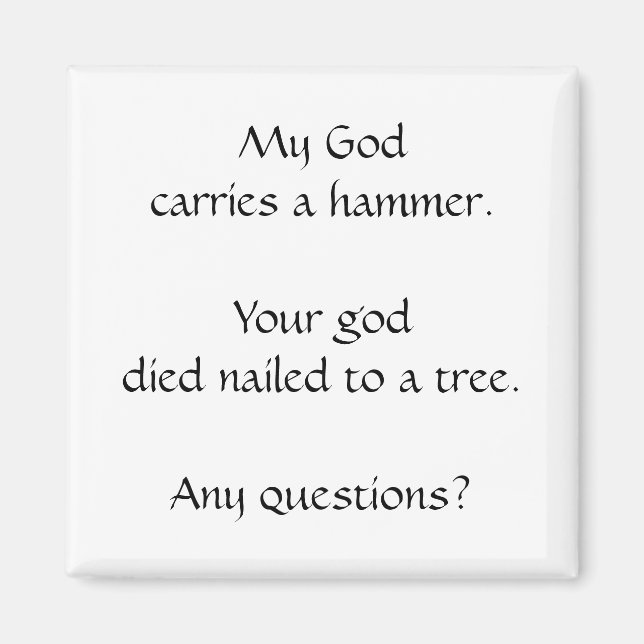 Mon Dieu/Votre Dieu Magnet Carré (Devant)