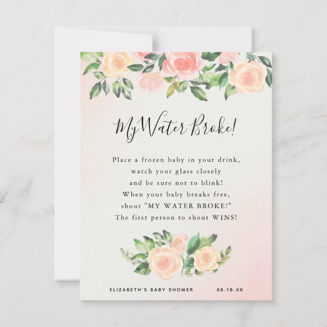 Mon eau a cassé | Jeu Baby shower (Devant)