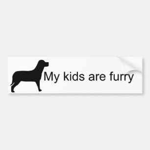 Mon enfant est Furry (Silhouette de chien) Sticker