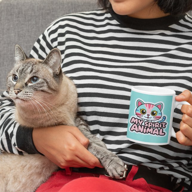 Mon Esprit Animal Chat Mug (This cute, "My Spirit Animal" cat mug would make the perfect cat lover gift! )