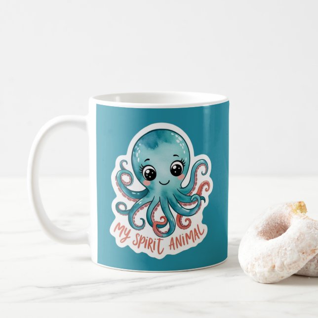 Mon Esprit Animal Octopus Mug (Avec donut)