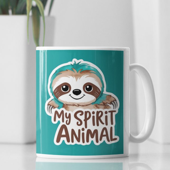 Mon esprit animal Sloth Mug (This adorable, "my spirit animal" sloth mug would make a great gift for someone special! )