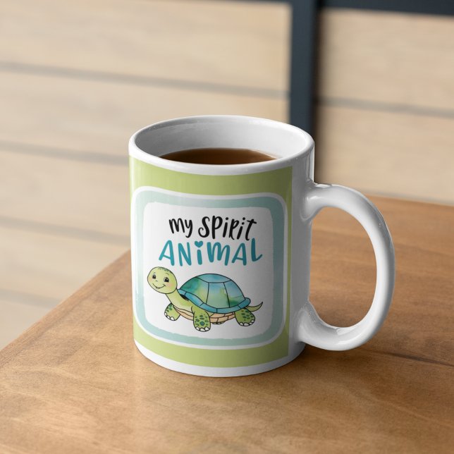 Mon esprit Mug de tortue animale (This adorable, "my spirit animal" turtle mug would make a great gift for someone special! )