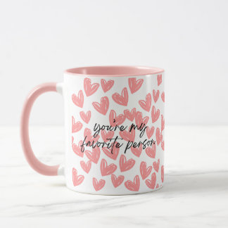 Mon Favori Coeurs roses Mug à deux tons